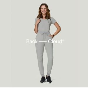 Mandala jogger scrub bottoms, Cloud grey, XL